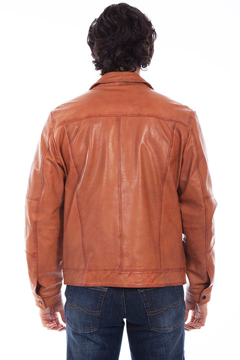 Soft lamb brown leather jacket