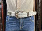 White cow/ starts metal belt