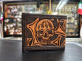 Leather Engraved Skull Wallet
