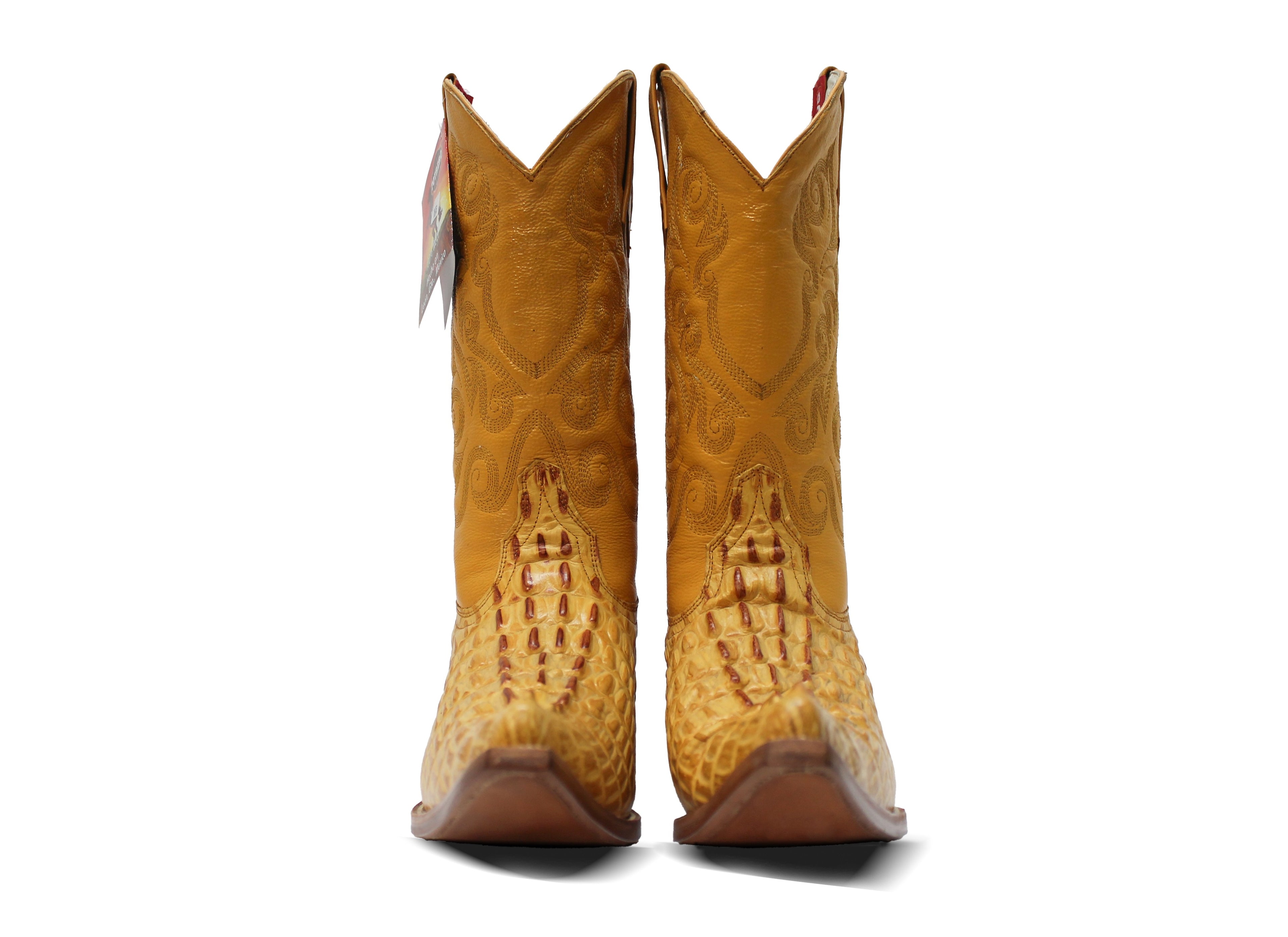 Crocodile Print Men's Boots - Chihuahua Toe