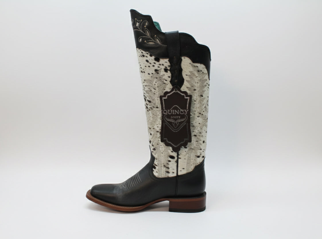 KNEE HIGH COWHIDE LEATHER BOOTS