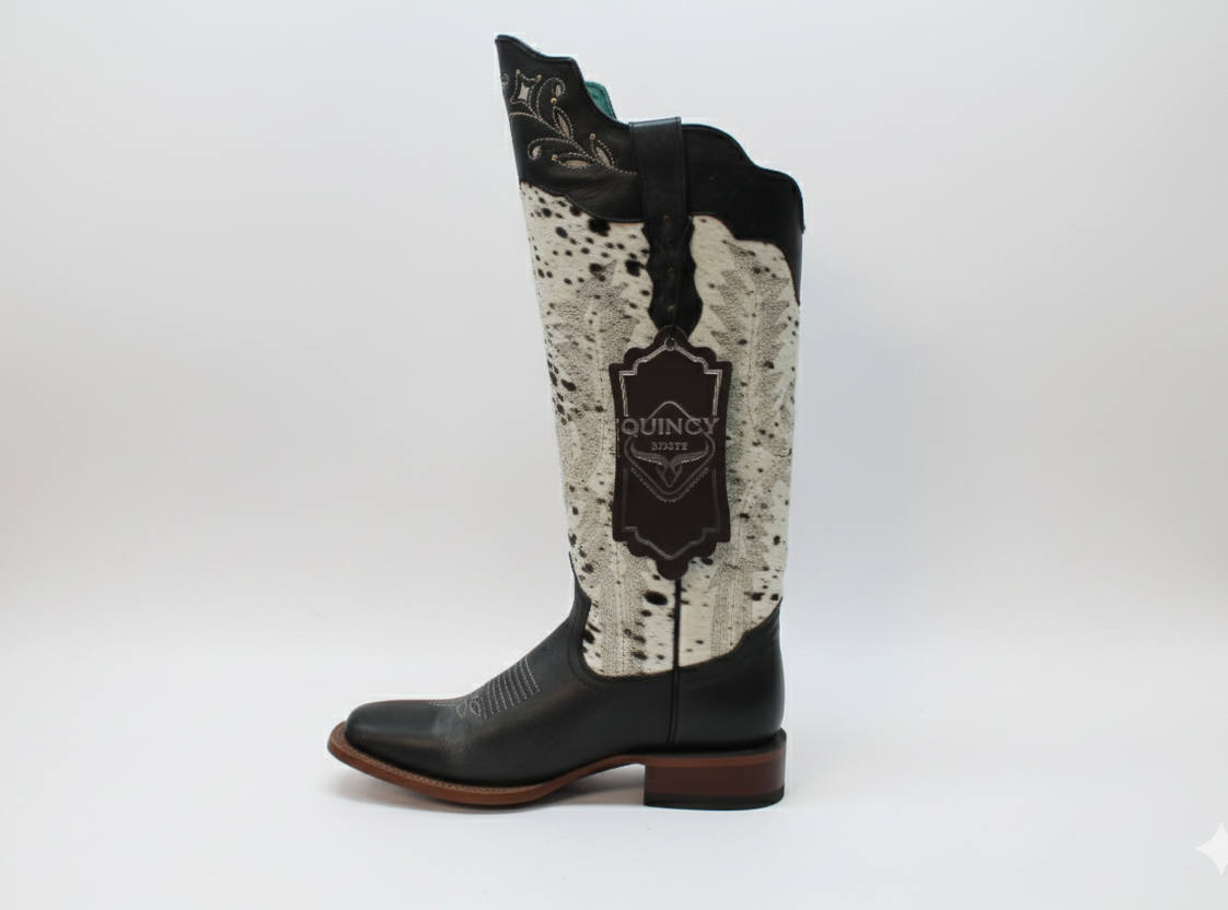 KNEEHIDE MIX LEATHER BOOTS