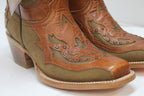 Mixed Leather Brown Boots