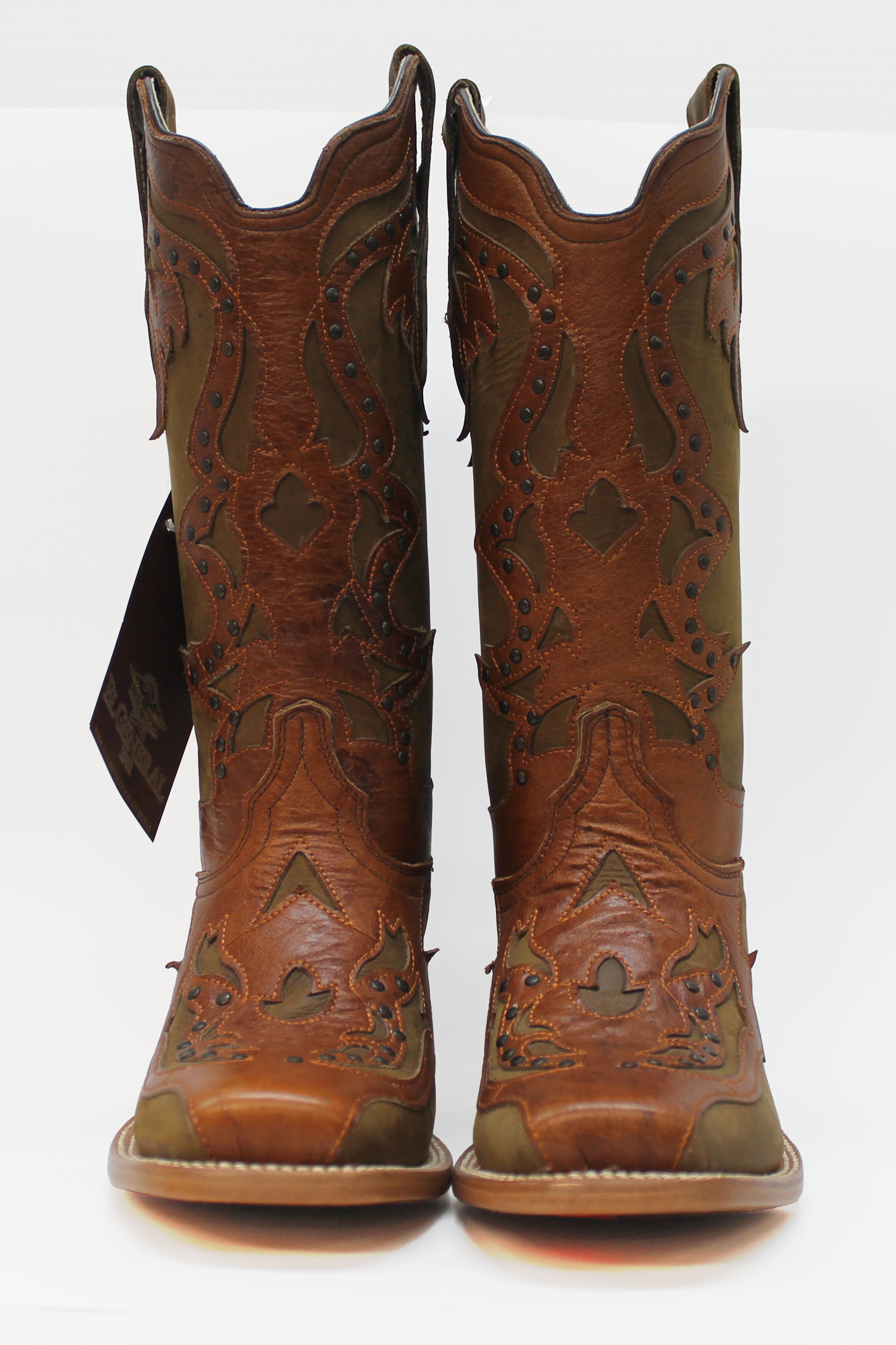 Mixed Leather Brown Boots