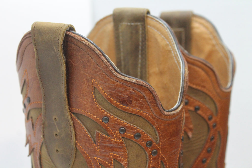 Mixed Leather Brown Boots