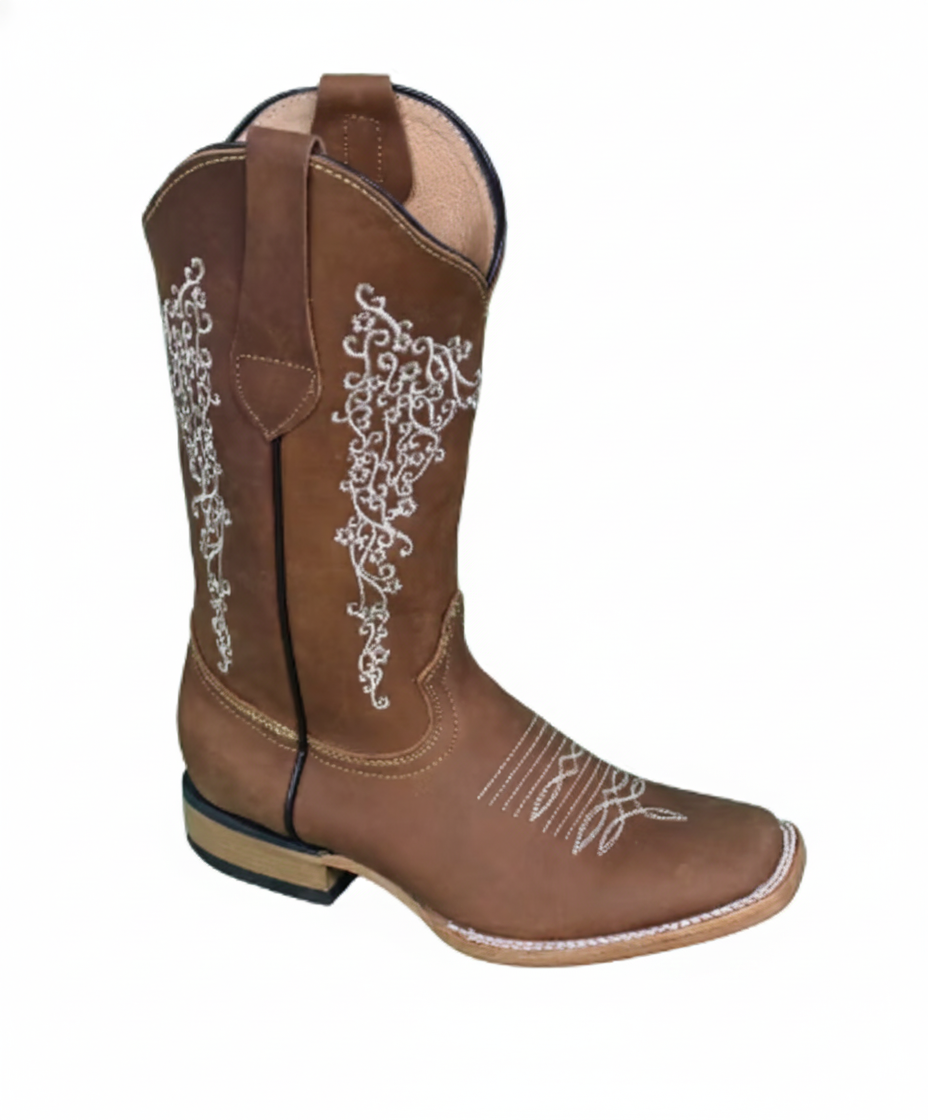 EMBROIDERED SUEDE FLOWER BOOTS