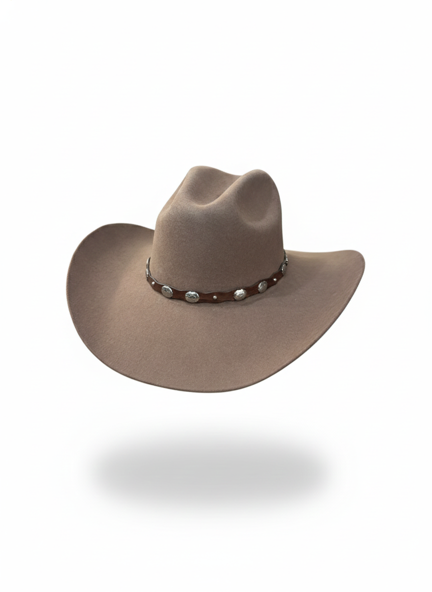 Brown Hat with Leather Band