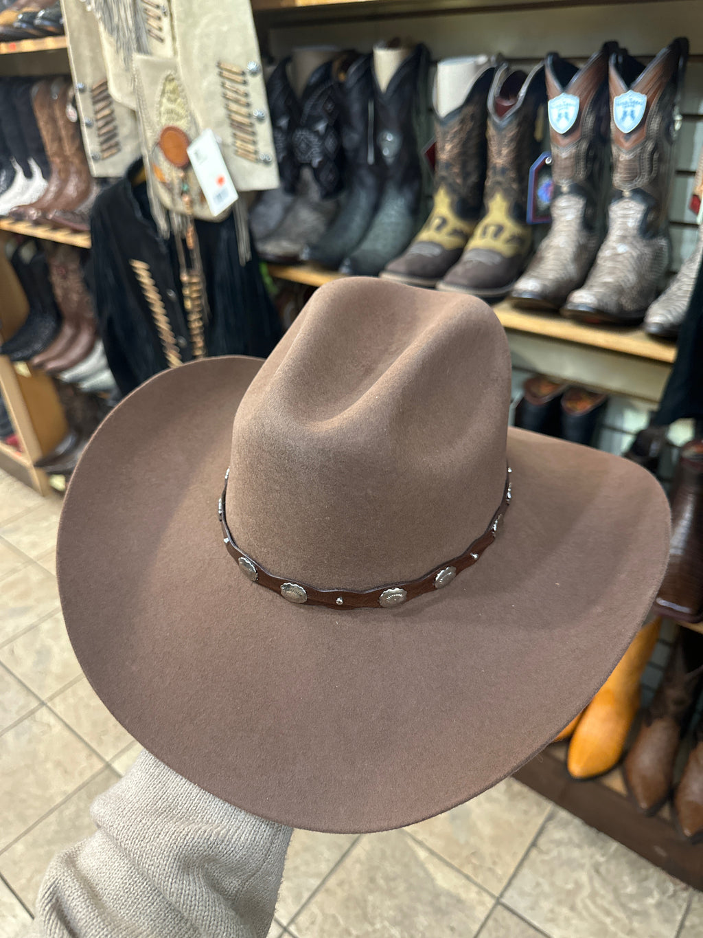 Brown Hat with Leather Band