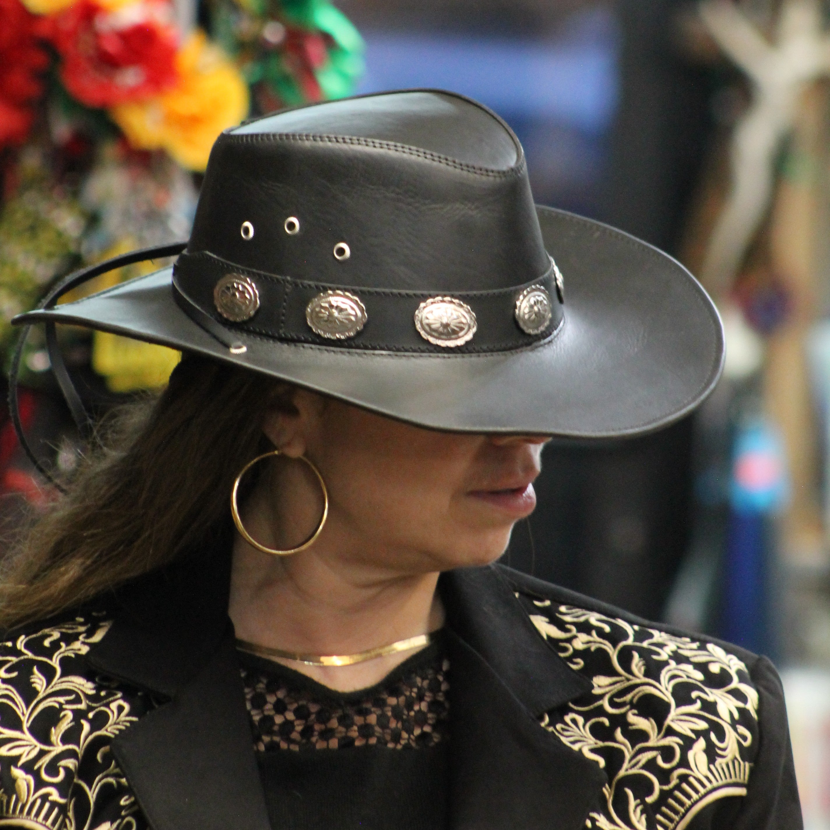 Black Leather Hat