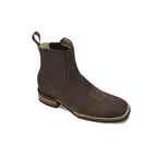 Ankle-Length Suede Boot with Medallion