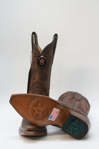 BROWN PLAIN LEATHER SNIP TOE