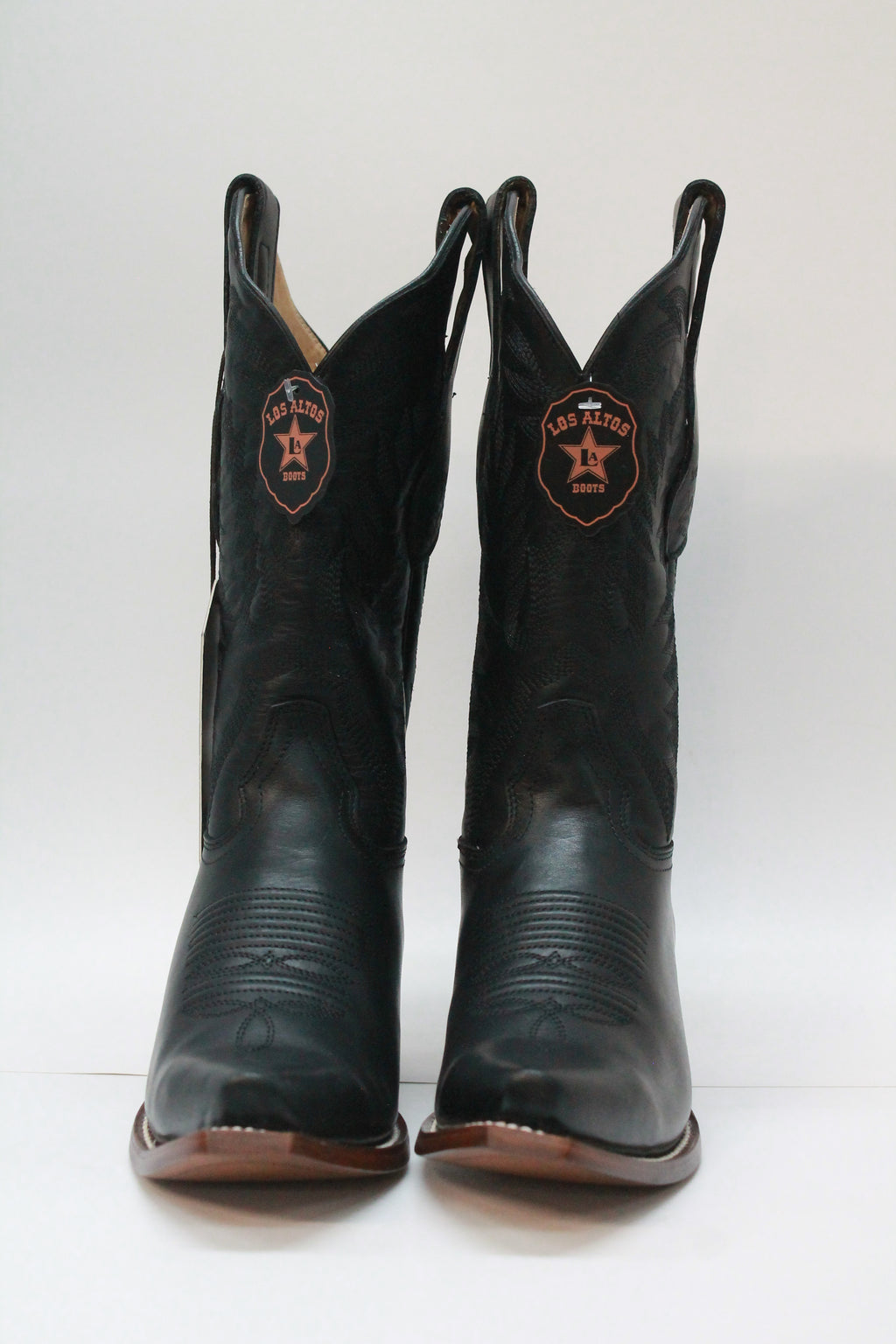 BLACK PLAIN LEATHER SNIP TOE