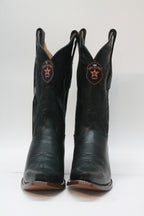 BLACK PLAIN LEATHER SNIP TOE