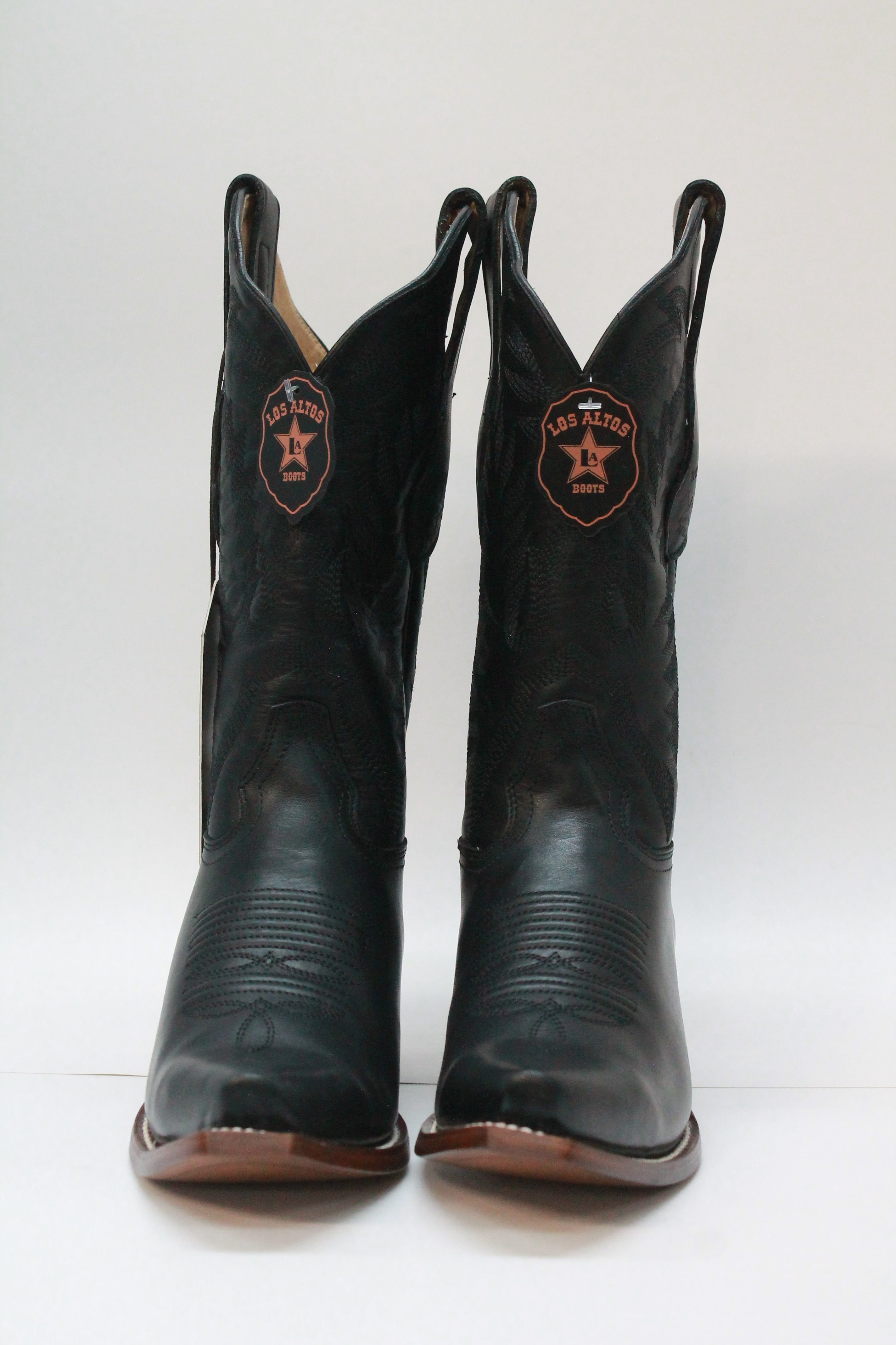 BLACK PLAIN LEATHER SNIP TOE