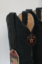 BLACK PLAIN LEATHER SNIP TOE