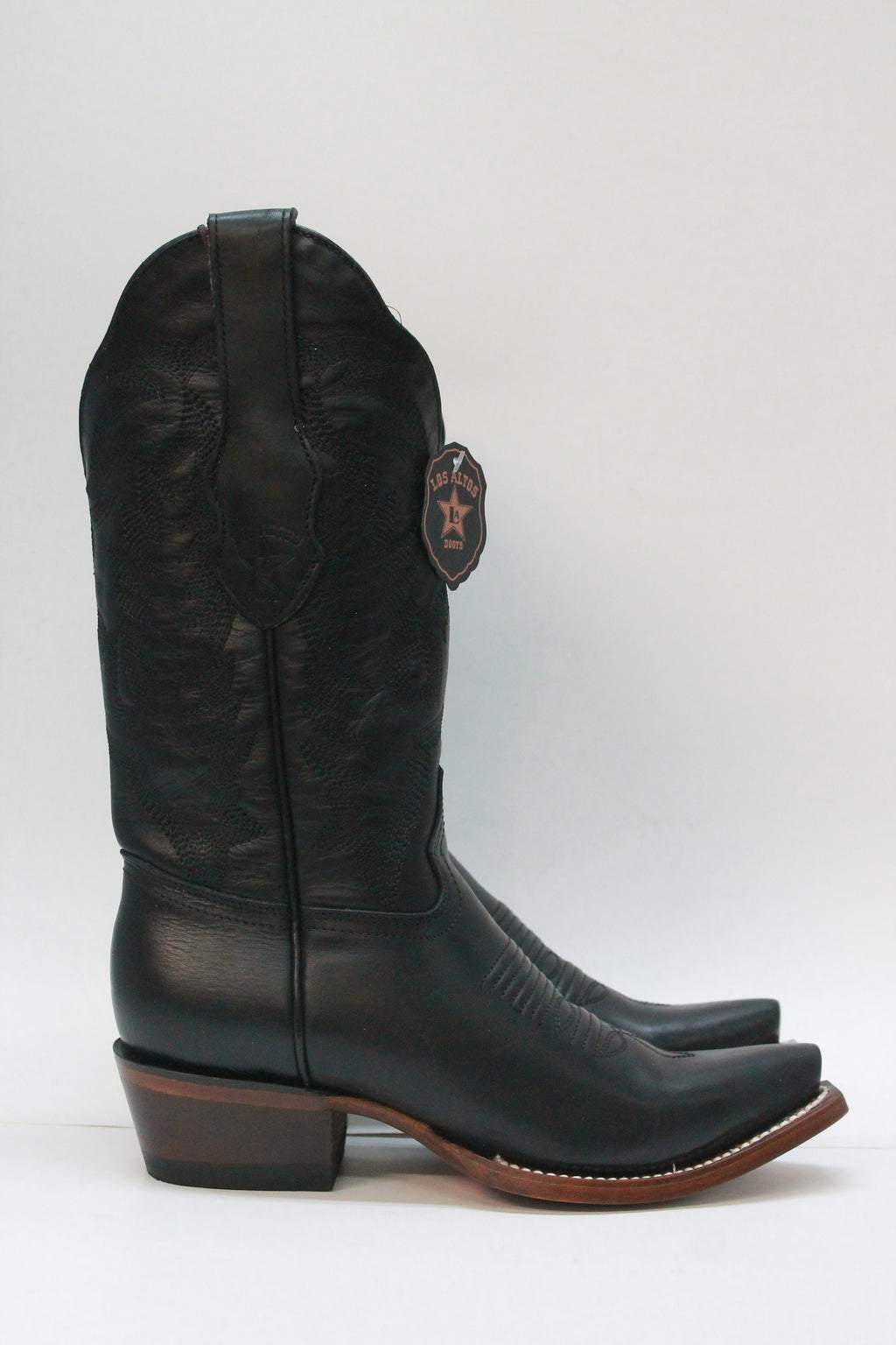 BLACK PLAIN LEATHER SNIP TOE