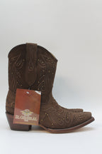 BROWN MEDIUM STUDDED BOOTS