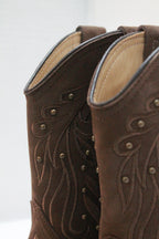 BROWN MEDIUM STUDDED BOOTS