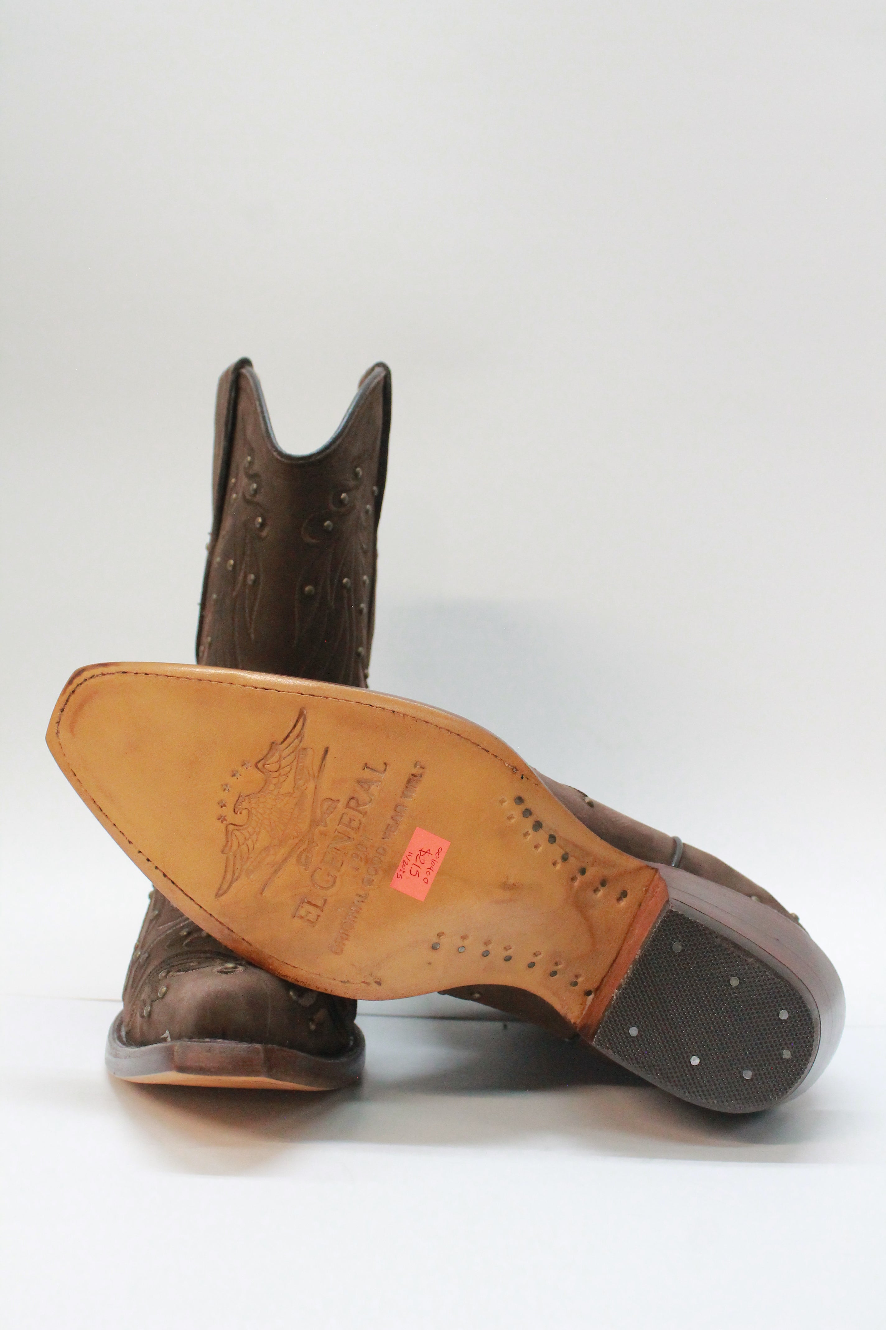 BROWN MEDIUM STUDDED BOOTS