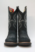 Junior Black Square Toe Boots