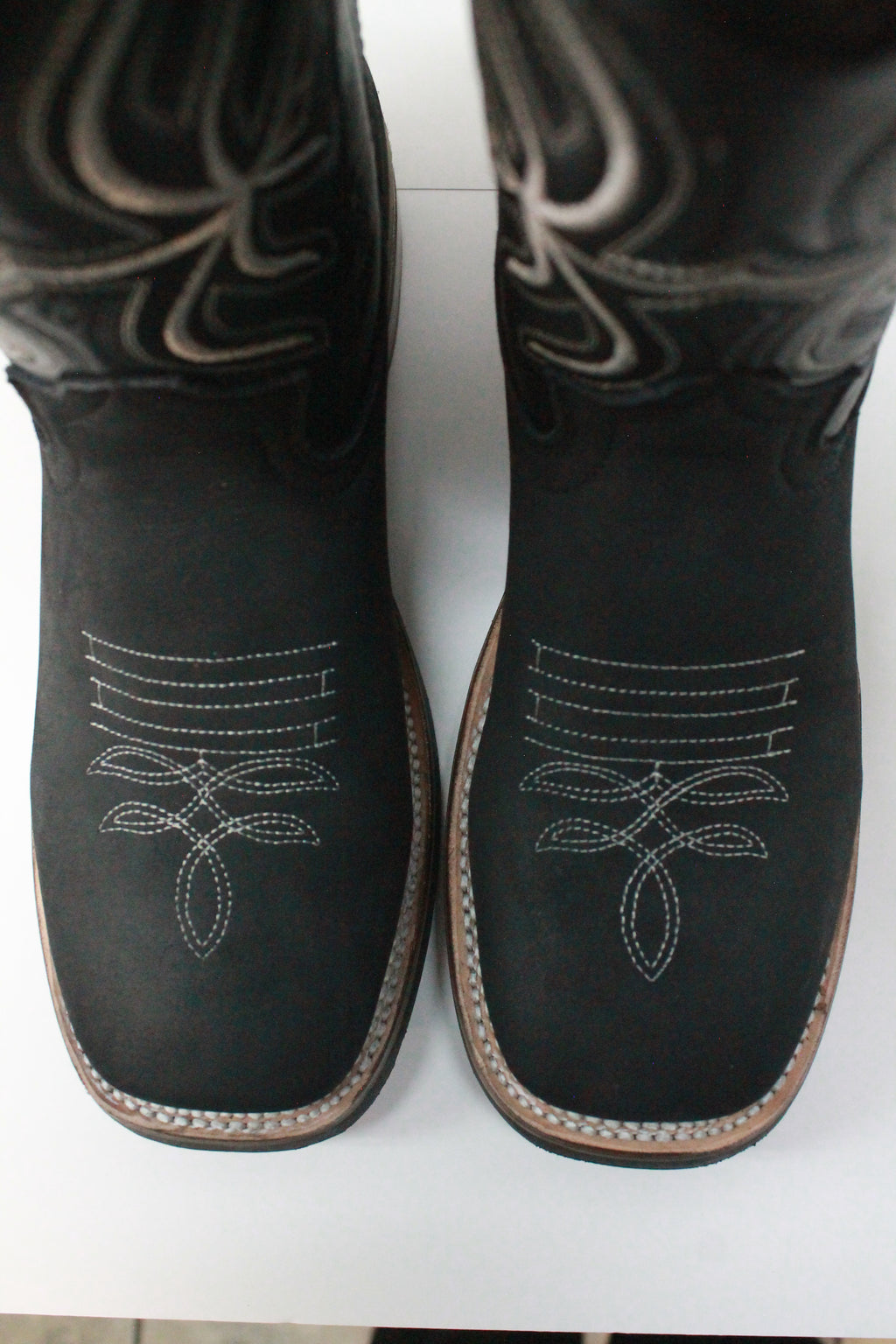 Junior Black Square Toe Boots