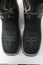 Junior Black Square Toe Boots