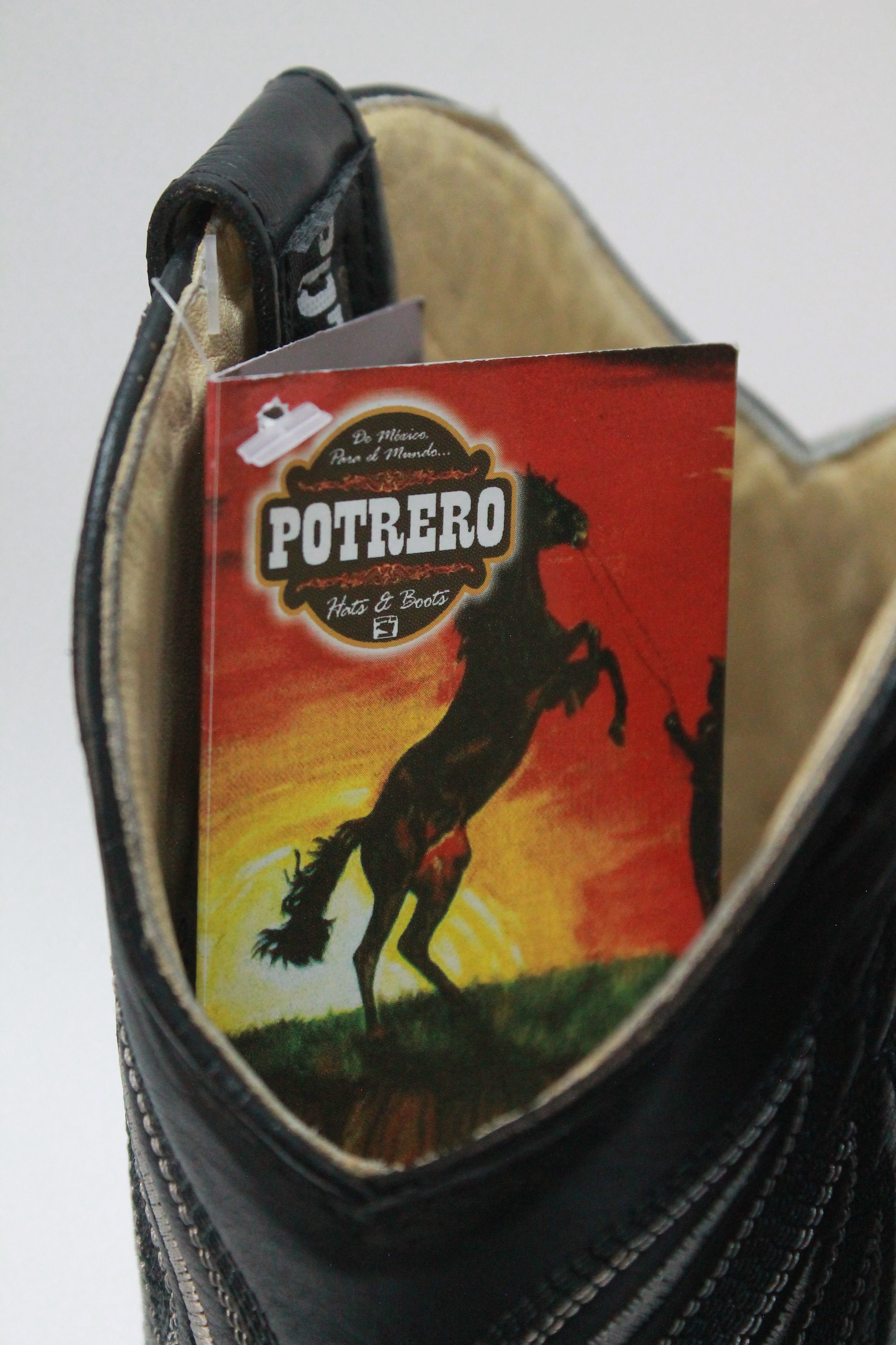 Junior Black Square Toe Boots