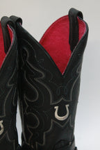 Black Biker Boots Pink Leather