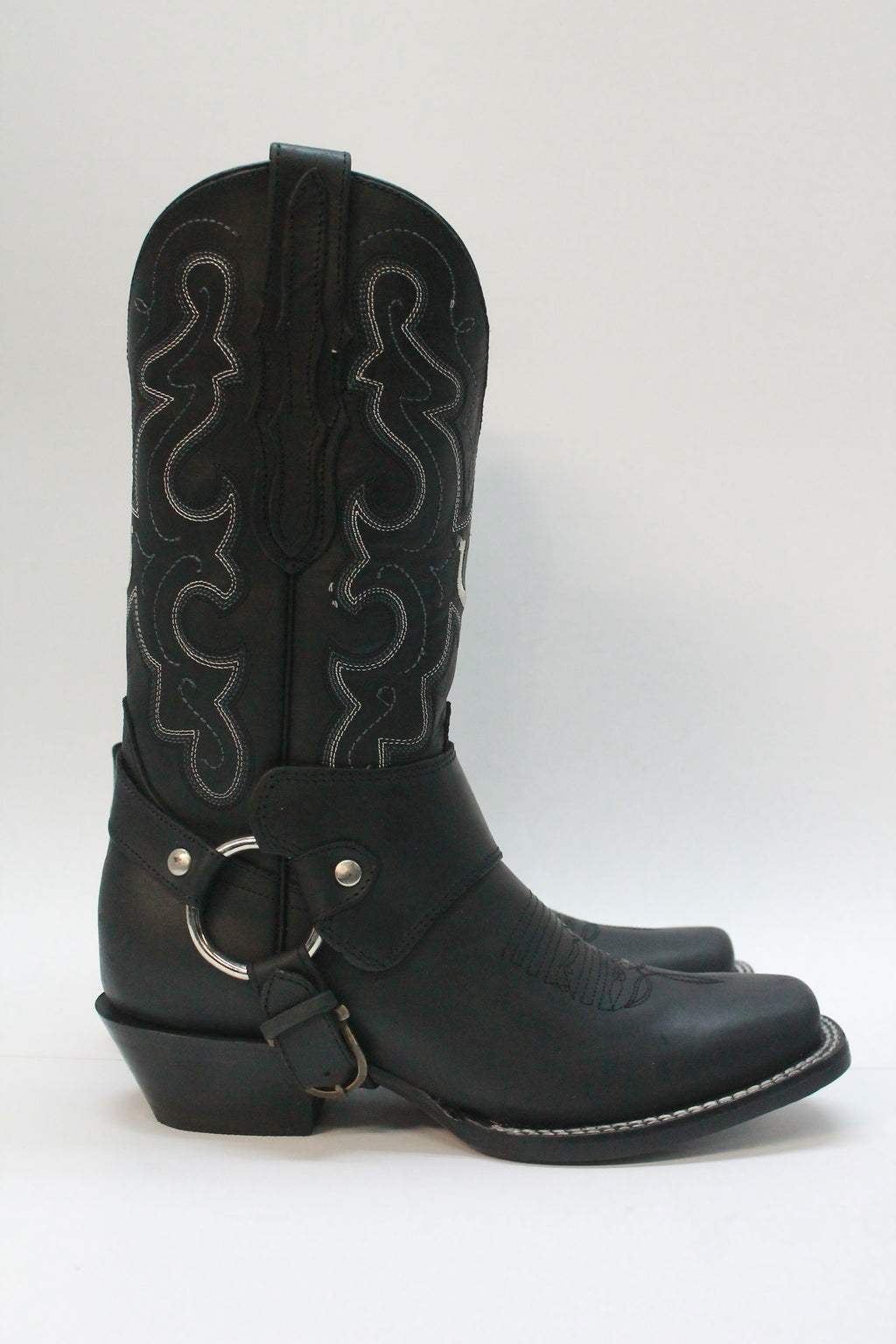 Black Biker Boots Pink Leather
