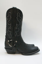 Black Biker Boots Pink Leather
