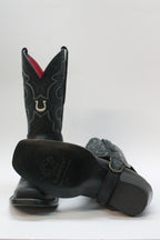 Black Biker Boots Pink Leather