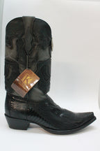 Patch Leather Men's Black Boots