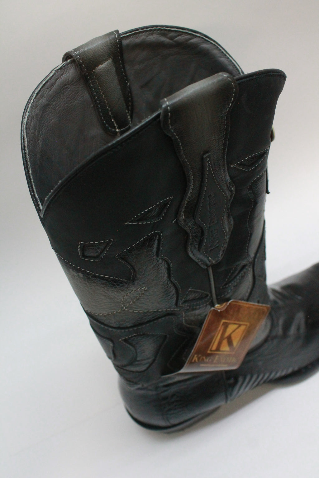 Patch Leather Men's Black Boots
