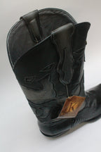 Patch Leather Men's Black Boots