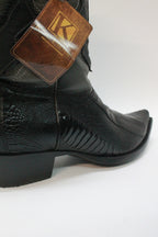 Patch Leather Men's Black Boots