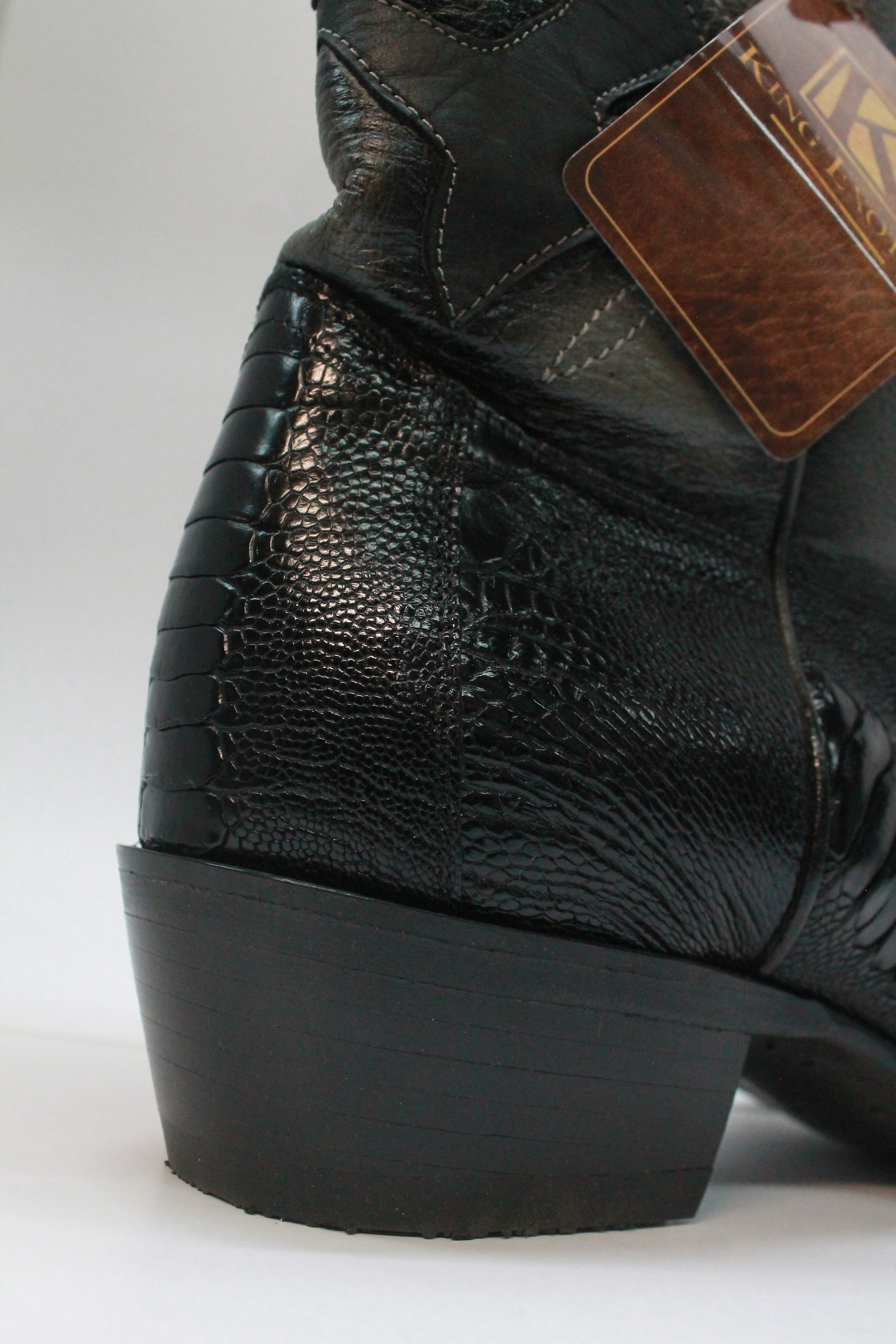 Patch Leather Men's Black Boots