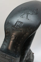 Patch Leather Men's Black Boots