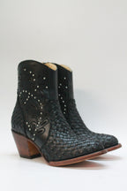 Short Black Braided Boots