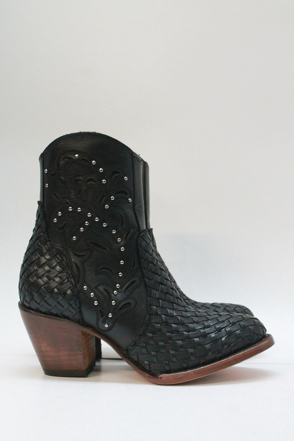 Short Black Braided Boots