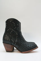 Short Black Braided Boots