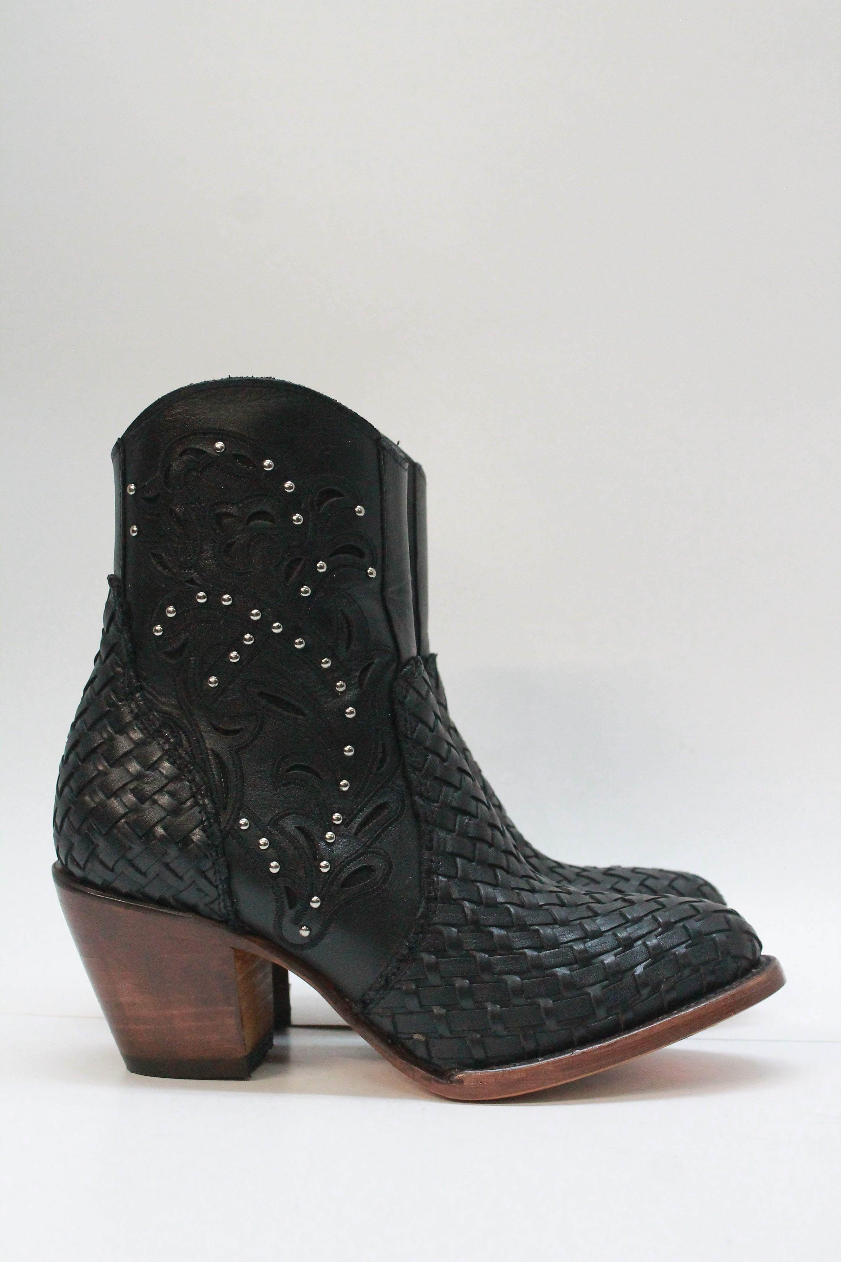 Short Black Braided Boots