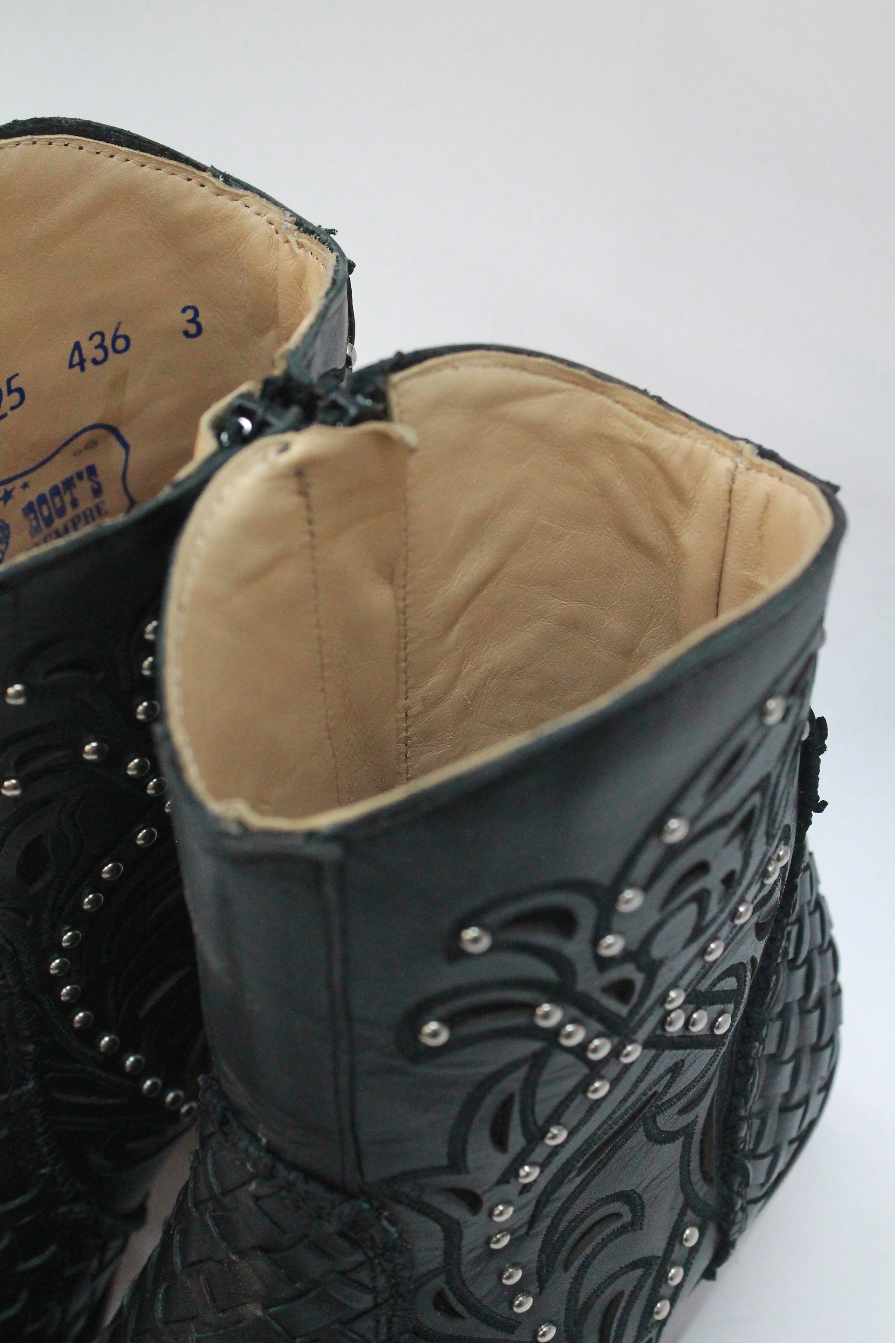 Short Black Braided Boots