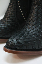 Short Black Braided Boots