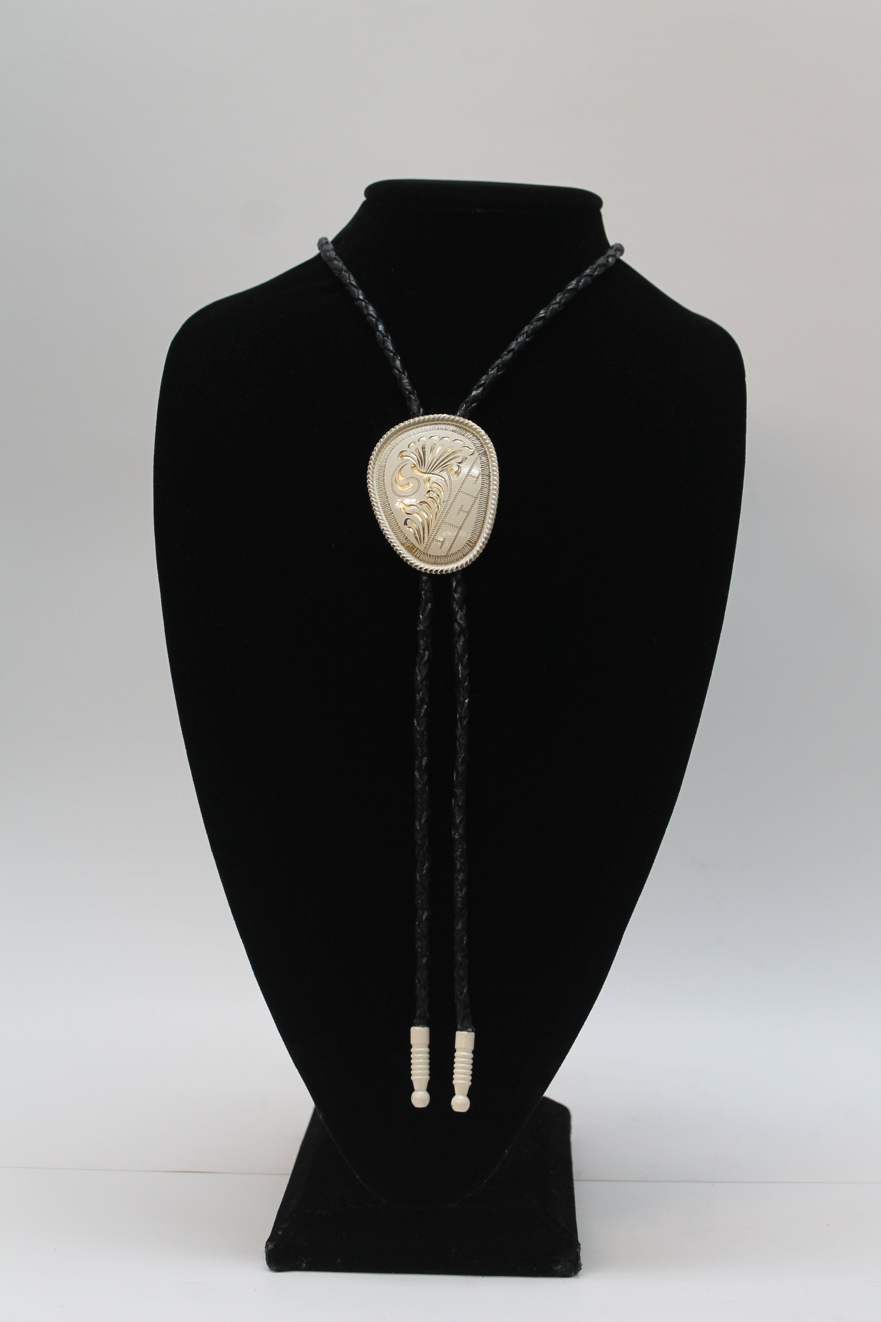 Two Tone Floral Bolo Tie