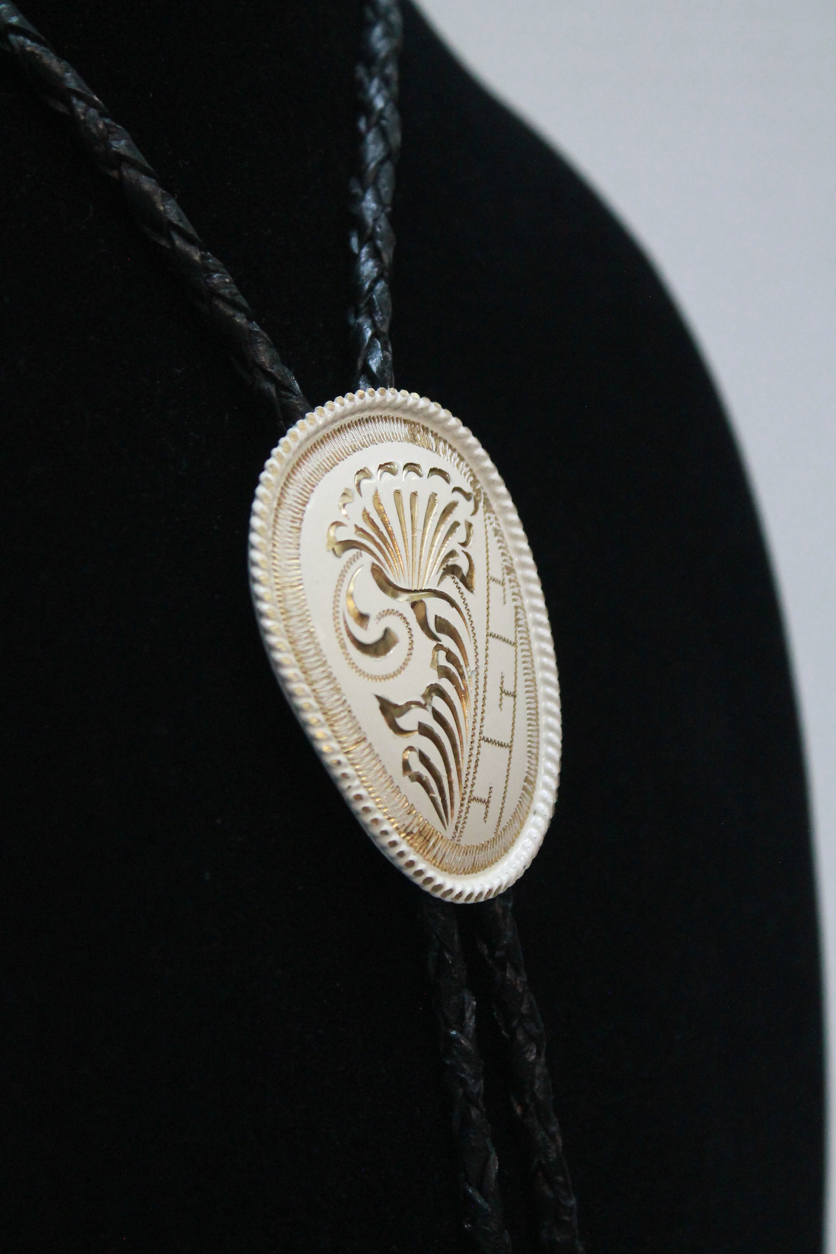 Two Tone Floral Bolo Tie