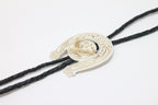 Two Tone Eagle & Horseshoe Bolo Tie