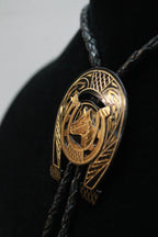Two Tone Horse & Horseshoe Bolo Tie