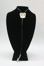"E" Initial Bolo Tie - Gold and Silver Plated