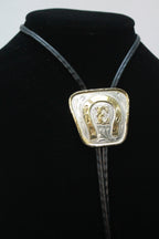 "E" Initial Bolo Tie - Gold and Silver Plated