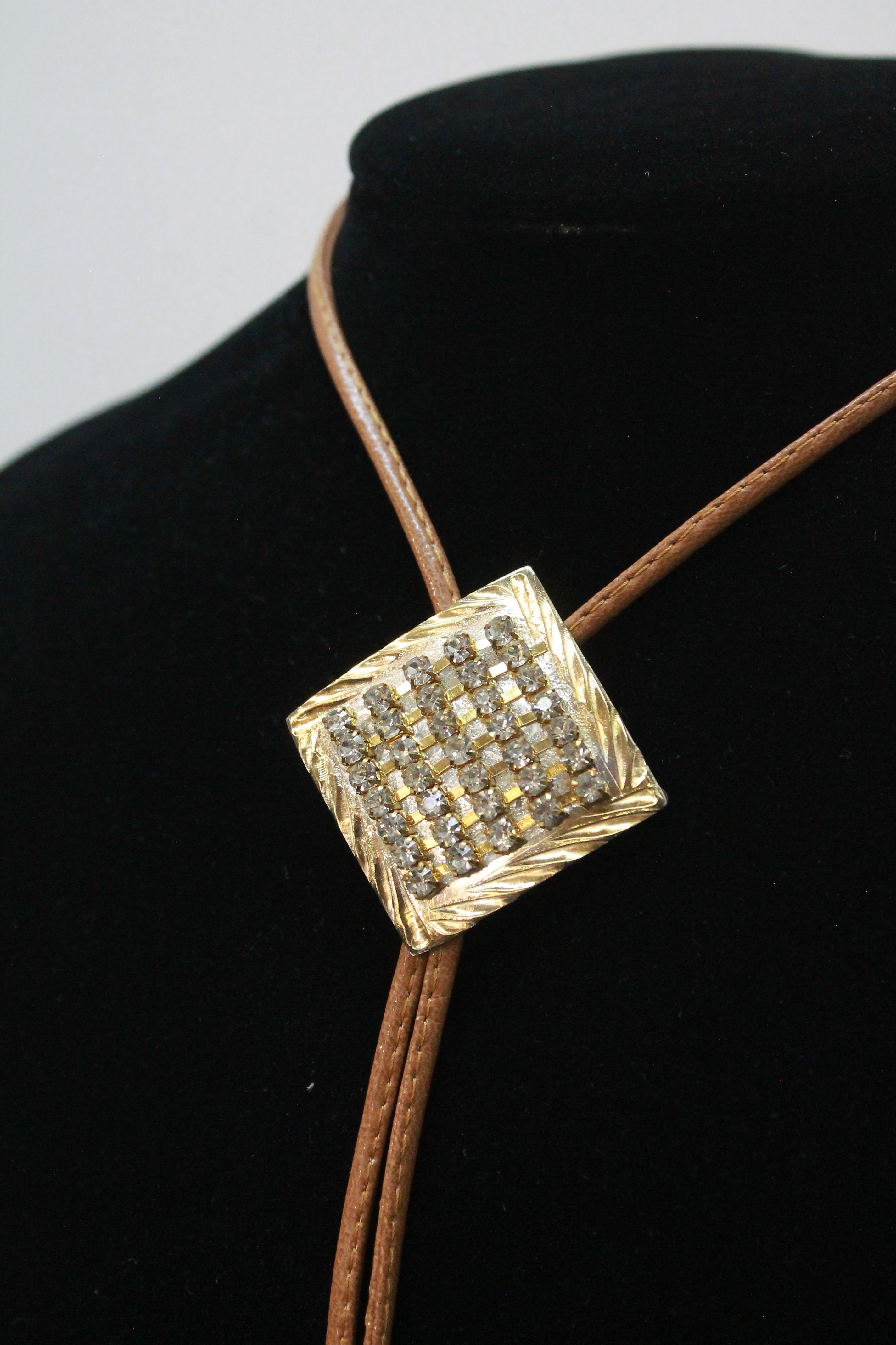 "Diamonds on Diamond" Bolo Tie